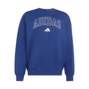 ADIDAS SPORTSWEAR Športna majica Seasonal Essentials Collegiate French Terry Crew temno modra/bela