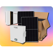 V-TAC SET Solarni inverter 5kW ON/OFF GRID HYBRID sa LCD zaslonom, IP20 + baterija za solarne invertere + 12 kom 410W MONO solarni panel