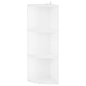 Vidaxl Kotna polica 3 ravni 41,5 x 41,5 x 107,5 cm Inženirski les Bela