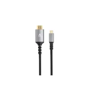 Kabl AVAX AV9021 / HDMI to USB-C / 60W / 1.5 m braided / Silver