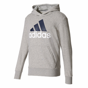 adidas Moška jopica Essentials Linear Pullover Hood French Terry Siva