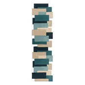 Plava/bež vunena staza 66x300 cm Collage – Flair Rugs