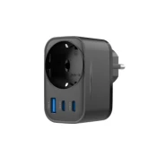 Zidni punjač HAVIT UC142 30W 3A 1 x USB-A - 2 x USB-C - 1 x Schuko crni
