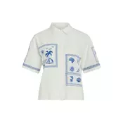 VILA Bluza VIKam  temno modra / bela