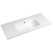 SIDRA Umivalnik iz litega marmorja 101x46cm, bela - Bela - 101x14,2x46 cm - Sapho - SIDRA - 24 - Liti marmor - Lepilo - Drugo - Pravokotnik - 1010 - 142 - 460 - 14