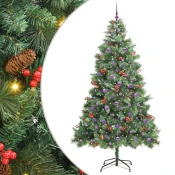 vidaXL vidaXL Umestno božično drevo z LED lučmi Zelena 240 cm PVC in kovina, (5000067520)