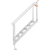 VEVOR Pristaniška lestev 6 stopenj Dvojni ročaji Nastavljiva višina 1092-1295 cm Aluminij