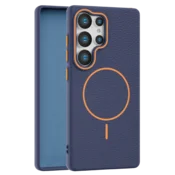 Leather Grip MagSafe maska za Samsung Galaxy S25 Ultra - Plava