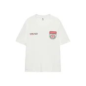 Pull&Bear Majica jelka/živo rdeča/bela