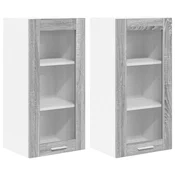 Vidaxl Viseča omarica z vrati 2 szt. Siva Sonoma 40 x 31 x 80 cm