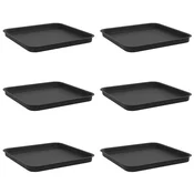Vidaxl Kvadraten cvetlični pladenj 6 szt. Črna 32 x 32 x 2,5 cm