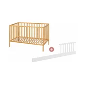 PETITE&MARS - Otroška posteljica z zaščitno ograjo NELA BEECH 120x60 cm, bukev