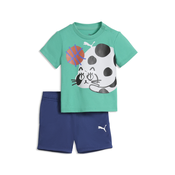PUMA Sporty Cats Tee and Shorts Set Toddlers, Age, Vibrant Green, 3-4Y