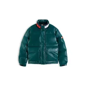 Tommy Jeans Zimska jakna temno zelena/rdeča/bela