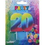 Party svijeća broj 20 Rainbow