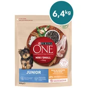 Purina ONE MINI/SMALL Junior suha hrana za pasje mladiče do 10kg, bogata s piščancem in rižem, 8x800g