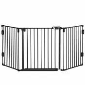 Homestar Pasja vrata nastavljiva zložljiva z avtomatskimi vrati 2025x76 cm črna