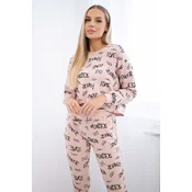 Set with dark powder pink inscriptions