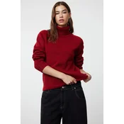 Trendyol Claret Red Soft Textured Basic Knitwear Sweater