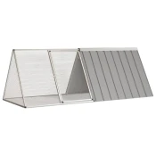vidaXL Kletka za zajce siva 201,5x80,5x71 cm pocinkano jeklo
