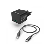 HAMA Mini Brzi Punjač Sa USB-C Kablom, PD, 25W, 1.5m Crni 201623