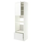 METOD / MAXIMERA Visoki element za ugradb uredaje, bijela Enköping/bijela efekt drva, 60x60x220 cm