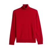 GOBI Cashmere Pulover Womens Timeless Cashmere Turtleneck Sweater živo rdeča