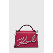 Kožna torba Karl Lagerfeld boja: crvena