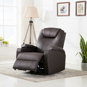 Elektricna ljuljajuca fotelja za masažu od umjetne kože smeda