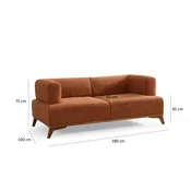 ATELIER DEL SOFA 2-Seat Sofa Hera Orange