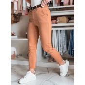 Spodnie damskie slim fit z paskiem TAIRONIK ceglane Dstreet