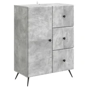 Vidaxl Strani šal Betonsko siva 66 x 34,5 x 90 cm Inženirski les