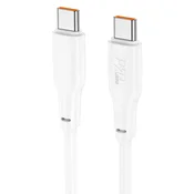 HOCO X93 Force 100W kabel za brzo punjenje i prijenos podataka (Type-C na Type-C), bijeli, 2 m