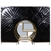 Casa Padrino luxury bar cabinet black/brass 178 x 45 x H. 140 cm - Solid wood cocktail cabinet - Bar furniture - Living room furniture - Hotel furniture - Luxury furniture