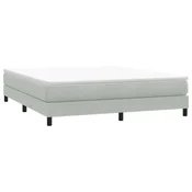 shumee vidaXL Postelja z vzmetnim vzmetnim okvirjem brez vzmetnice svetlo siva 180x210 cm žamet