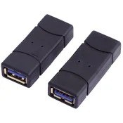 USB-ADAPTER LOGILINK, ŽENSKI KONEKTOR USB 3.0 TIPA A/ŽENSKIKONEKTOR USB 3.0 TIPA A, ČRN