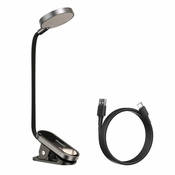 Baseus (DGRAD-0G) Comfort Reading Mini Clip Lamp (dark gray) (6953156223523)