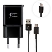 SAMSUNG HIŠNI POLNILEC EP-TA20 z kablom USB-Type C (DG950) - črn (Bulk)