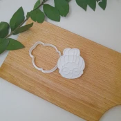 KREATIVNI SLATKIŠI Modla za kolace i ukrase Baka Mraz, 8 cm, Bela