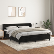 Greatstore Box spring postelja z vzmetnico črna 160x200 cm žamet