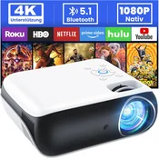 HOPVISION Beamer - Prijenosni 4K projektor, 9500lm, Bluetooth, Full HD 1080P