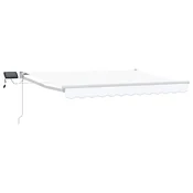 Vidaxl Ročna zložljiva senčnica z LED lučmi Bela 3,5 x 2,5 m