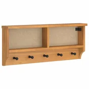 Vidaxl Stenski obešalnik za plašče SANDNES 87x12x35 cm les borovega
