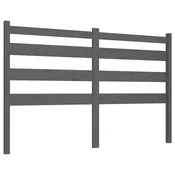 Vidaxl Posteljno vzglavje sivo 146x4x100 cm trdna borovina