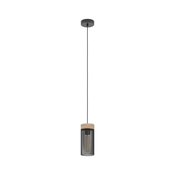 EGLO Viseca lampa KILNSDALE E27 11 cm crna/drvo 43833