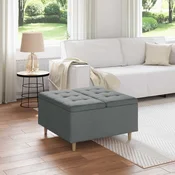 vidaXL Gumbni stol z blazino Temno siva 80 x 80 x 45 cm blago
