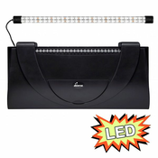 Akvarijski pokrov (60x30 cm) z osvetlitvijo LED EXPERT 13W - ČRN, raven