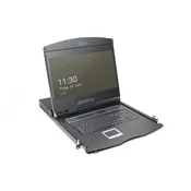 Modularized 48,3cm (19) TFT console with 1 port KVM, DE keyboard, black (RAL 9005)
