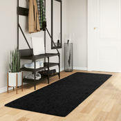 vidaXL Cupavi moderni tepih s visokim vlaknima crni 80x250 cm