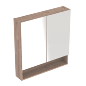 GEBERIT omarica z ogledalom Selnova Square, dvojna vrata, oreh hickory/melamin, struktura lesa (501.266.00.1)